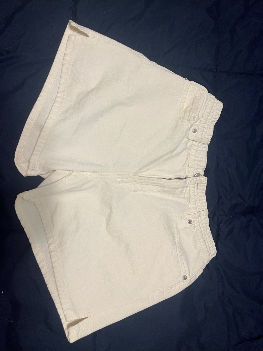 fab'rik White Denim Shorts